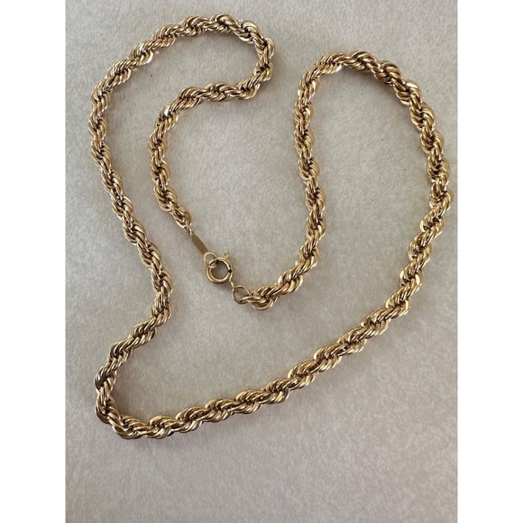 Jewelry - Vintage gold plated twisted rope chain necklace #2